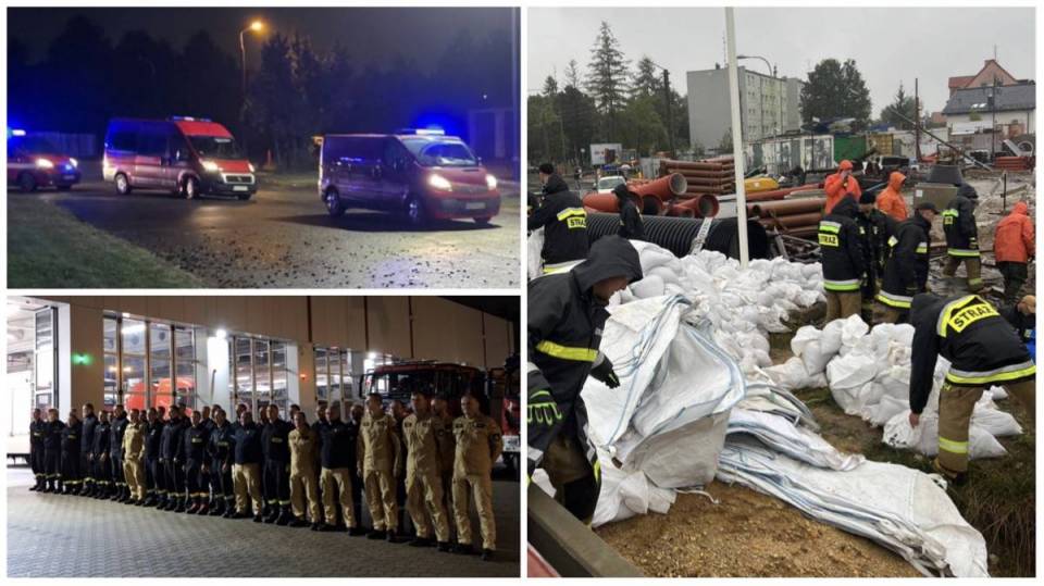 Blisko setka strażaków z Łódzkiego w akcji na Opolszczyźnie! Do walki z powodzią wysłano ludzi z kilkunastu komend [Wideo, foto]